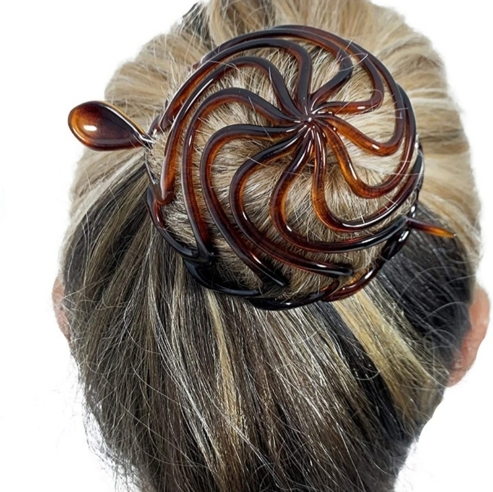 Light Wooden Look Hair Bun Cover - Picture 4 of 5